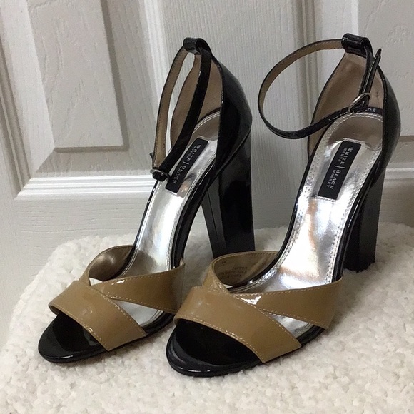 WHBM TAN/BLK PATENT MARY JANE 6M - Picture 2 of 8